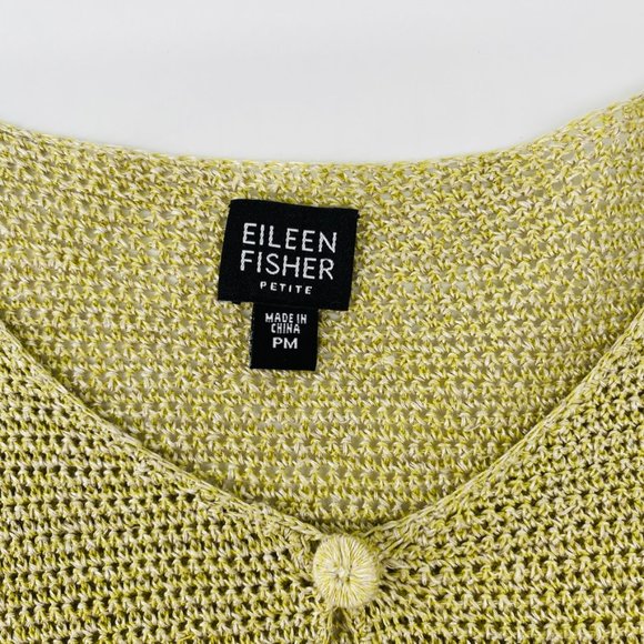 Eileen Fisher Linen Knit Short Sleeve Cardigan - Picture 4 of 9